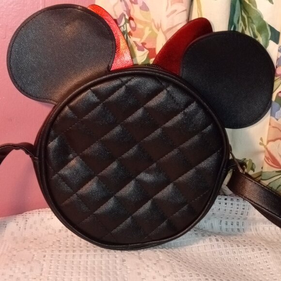 Disney Minnie Mouse Girls Fashion Red and Black Mini-Backpack and Girls Purse - Picture 15 of 16